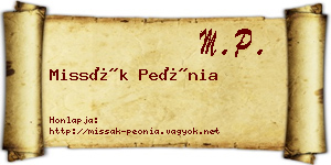 Missák Peónia névjegykártya